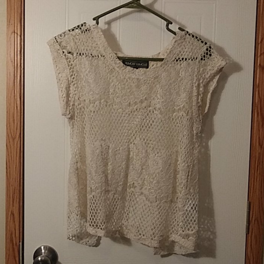 Lace see through short sleeve